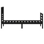 Single black solid wood bed frame 90x190 cm by , Beds and slatted bases - Ref: Foro24-3101057, Price: 116,60 €, Discount: %