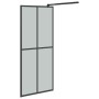 Shower screen with ESG glass shelf and black aluminum 100x195cm by , Shower walls and screens - Ref: Foro24-3185477, Price: 2...