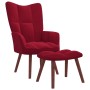 Relaxation armchair with red velvet stool by , Armchairs - Ref: Foro24-328067, Price: 134,50 €, Discount: %