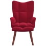 Relaxation armchair with red velvet stool by , Armchairs - Ref: Foro24-328067, Price: 134,50 €, Discount: %