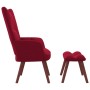 Relaxation armchair with red velvet stool by , Armchairs - Ref: Foro24-328067, Price: 134,50 €, Discount: %