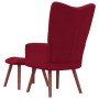 Relaxation armchair with red velvet stool by , Armchairs - Ref: Foro24-328067, Price: 134,50 €, Discount: %