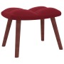 Relaxation armchair with red velvet stool by , Armchairs - Ref: Foro24-328067, Price: 134,50 €, Discount: %