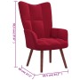 Relaxation armchair with red velvet stool by , Armchairs - Ref: Foro24-328067, Price: 134,50 €, Discount: %