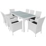 Set de comedor de jardín 9 piezas ratán sintético blanco crema de vidaXL, Conjuntos de jardín - Ref: Foro24-42500, Precio: 61...