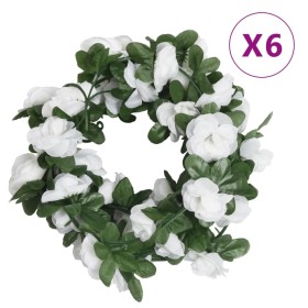 Artificial flower garlands 6 pcs white 250 cm by , Crowns and garlands - Ref: Foro24-359042, Price: 13,66 €, Discount: %