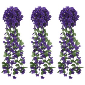 Artificial flower garlands 3 pcs dark purple 85 cm by , Crowns and garlands - Ref: Foro24-359049, Price: 20,90 €, Discount: %