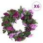 Guirnaldas de flores artificiales 6 uds morado claro 250 cm de , Coronas y guirnaldas - Ref: Foro24-359037, Precio: 22,53 €, ...