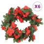 Guirnaldas de flores artificiales 6 uds rojo 250 cm de , Coronas y guirnaldas - Ref: Foro24-359040, Precio: 13,66 €, Descuent...