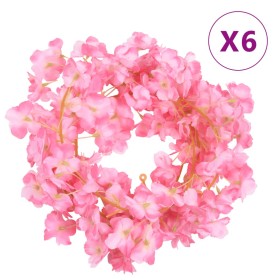 Guirnaldas de flores artificiales 6 uds rosa oscuro 180 cm de , Coronas y guirnaldas - Ref: Foro24-359056, Precio: 19,59 €, D...