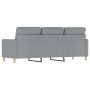 Sofá de 3 plazas de tela gris claro 180 cm de , Sofás - Ref: Foro24-359243, Precio: 301,51 €, Descuento: %