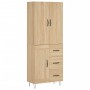 Aparador alto madera contrachapada color roble 69,5x34x180 cm de , Aparadores - Ref: Foro24-3198108, Precio: 164,99 €, Descue...