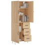 Aparador alto madera contrachapada color roble 69,5x34x180 cm de , Aparadores - Ref: Foro24-3198108, Precio: 164,99 €, Descue...