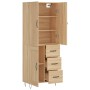 Aparador alto madera contrachapada color roble 69,5x34x180 cm de , Aparadores - Ref: Foro24-3198108, Precio: 164,99 €, Descue...