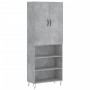 Aparador alto madera contrachapada gris hormigón 69,5x34x180 cm de , Aparadores - Ref: Foro24-3198117, Precio: 132,85 €, Desc...