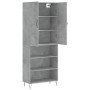 Aparador alto madera contrachapada gris hormigón 69,5x34x180 cm de , Aparadores - Ref: Foro24-3198117, Precio: 132,85 €, Desc...