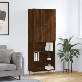 Tall oak brown plywood sideboard 69.5x34x180 cm by , Sideboards - Ref: Foro24-3198120, Price: 125,99 €, Discount: %