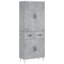 Aparador alto madera contrachapada gris hormigón 69,5x34x180 cm de , Aparadores - Ref: Foro24-3198181, Precio: 160,99 €, Desc...