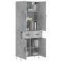 Concrete gray plywood tall sideboard 69.5x34x180 cm by , Sideboards - Ref: Foro24-3198181, Price: 152,90 €, Discount: %