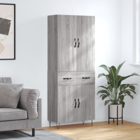 High sideboard sonoma gray plywood 69.5x34x180 cm by , Sideboards - Ref: Foro24-3198183, Price: 155,99 €, Discount: %