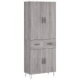 Aparador alto madera contrachapada gris sonoma 69,5x34x180 cm de , Aparadores - Ref: Foro24-3198183, Precio: 150,85 €, Descue...