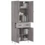 Aparador alto madera contrachapada gris sonoma 69,5x34x180 cm de , Aparadores - Ref: Foro24-3198183, Precio: 150,85 €, Descue...