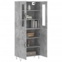 Aparador alto madera contrachapada gris hormigón 69,5x34x180 cm de , Aparadores - Ref: Foro24-3198245, Precio: 153,94 €, Desc...