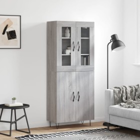 High sideboard sonoma gray plywood 69.5x34x180 cm by , Sideboards - Ref: Foro24-3198247, Price: 158,99 €, Discount: %