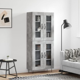 Concrete gray plywood tall sideboard 69.5x34x180 cm by , Sideboards - Ref: Foro24-3198309, Price: 156,99 €, Discount: %