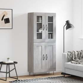 Aparador alto madera contrachapada gris sonoma 69,5x34x180 cm de , Aparadores - Ref: Foro24-3198375, Precio: 153,99 €, Descue...