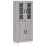 Aparador alto madera contrachapada gris sonoma 69,5x34x180 cm de , Aparadores - Ref: Foro24-3198375, Precio: 153,77 €, Descue...