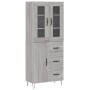 Aparador alto madera contrachapada gris sonoma 69,5x34x180 cm de , Aparadores - Ref: Foro24-3198503, Precio: 174,99 €, Descue...