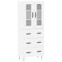 Aparador alto madera contrachapada blanco 69,5x34x180 cm de , Aparadores - Ref: Foro24-3198433, Precio: 178,97 €, Descuento: %