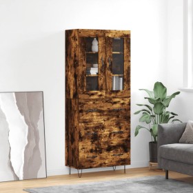 Tall smoked oak plywood sideboard 69.5x34x180 cm by , Sideboards - Ref: Foro24-3198438, Price: 167,99 €, Discount: %