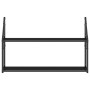 2-tier black engineered wood wall shelf 80x21x51 cm by , Shelves and shelves - Ref: Foro24-835464, Price: 31,07 €, Discount: %