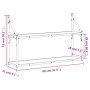 2-stöckiges Wandregal aus schwarzem Holzwerkstoff, 80 x 21 x 51 cm von , Regale und Regale - Ref: Foro24-835464, Preis: 31,07...