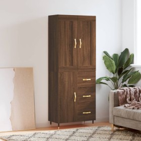 Tall oak brown plywood sideboard 69.5x34x180 cm by , Sideboards - Ref: Foro24-3199800, Price: 160,99 €, Discount: %