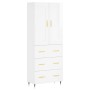 Aparador alto madera contrachapada blanco brillo 69,5x34x180 cm de , Aparadores - Ref: Foro24-3199731, Precio: 180,92 €, Desc...