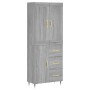 Aparador alto madera contrachapada gris sonoma 69,5x34x180 cm de , Aparadores - Ref: Foro24-3199799, Precio: 167,77 €, Descue...