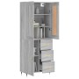 Aparador alto madera contrachapada gris sonoma 69,5x34x180 cm de , Aparadores - Ref: Foro24-3199799, Precio: 167,77 €, Descue...