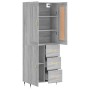 Aparador alto madera contrachapada gris sonoma 69,5x34x180 cm de , Aparadores - Ref: Foro24-3199799, Precio: 167,77 €, Descue...