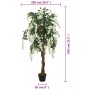 Artificial wisteria tree 1260 leaves green and white 180 cm by , artificial flora - Ref: Foro24-359009, Price: 102,14 €, Disc...