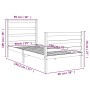 Estructura de cama individual madera maciza negra 90x190 cm de , Camas y somieres - Ref: Foro24-3103682, Precio: 110,58 €, De...