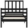 Estructura de cama con cabecero madera maciza negro de , Camas y somieres - Ref: Foro24-3193825, Precio: 108,90 €, Descuento: %