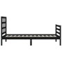 Black solid wood bed frame with headboard by , Beds and slatted bases - Ref: Foro24-3193955, Price: 110,94 €, Discount: %