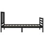 Estructura de cama con cabecero madera maciza negro de , Camas y somieres - Ref: Foro24-3193825, Precio: 108,90 €, Descuento: %