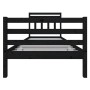 Estructura de cama individual madera maciza negro 90x190 cm de , Camas y somieres - Ref: Foro24-3100623, Precio: 111,71 €, De...