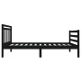 Estructura de cama individual madera maciza negro 90x190 cm de , Camas y somieres - Ref: Foro24-3100623, Precio: 111,71 €, De...