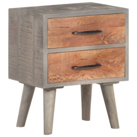 Bedside table solid mango and rough gray wood 40x30x50cm by vidaXL, Nightstands - Ref: Foro24-321806, Price: 84,99 €, Discoun...