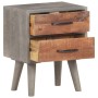 Mesita de noche madera maciza de mango y rugosa gris 40x30x50cm de vidaXL, Mesitas de noche - Ref: Foro24-321806, Precio: 81,...